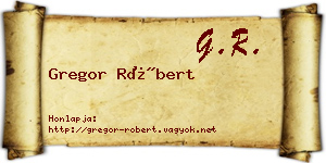 Gregor Róbert névjegykártya